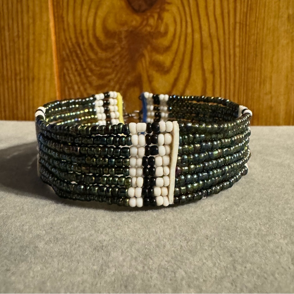 Multicolored beaded statement bracelet